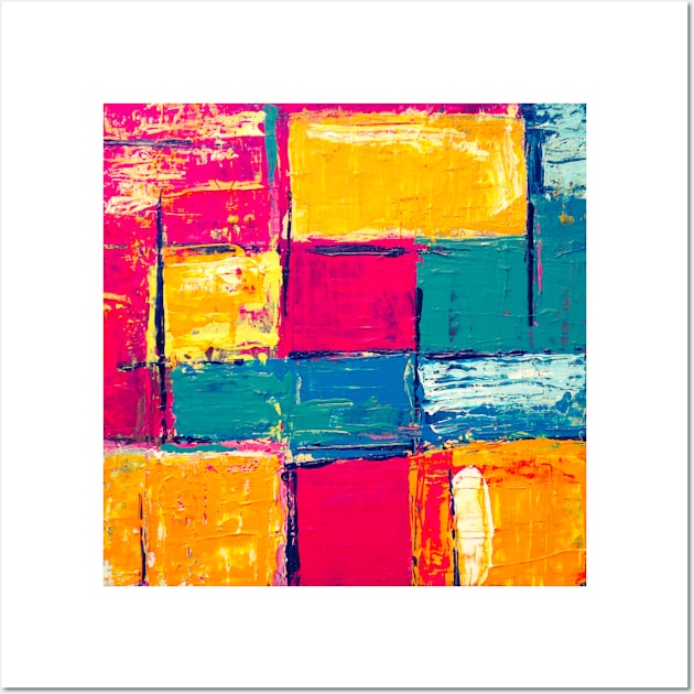 Colorful Abstract Block Painting Unsplash Artwork Wall Art by Down Home Tees